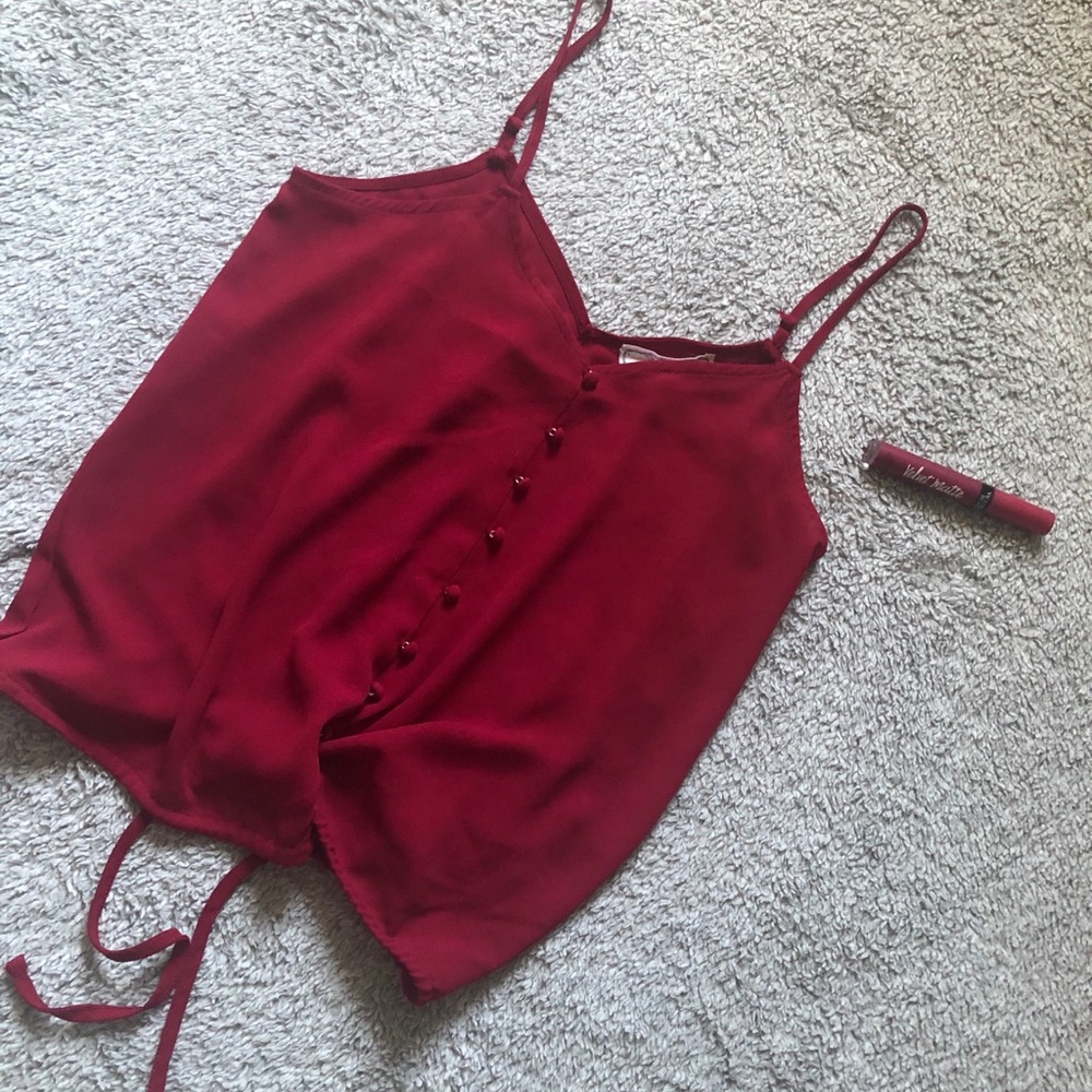Burgundy top